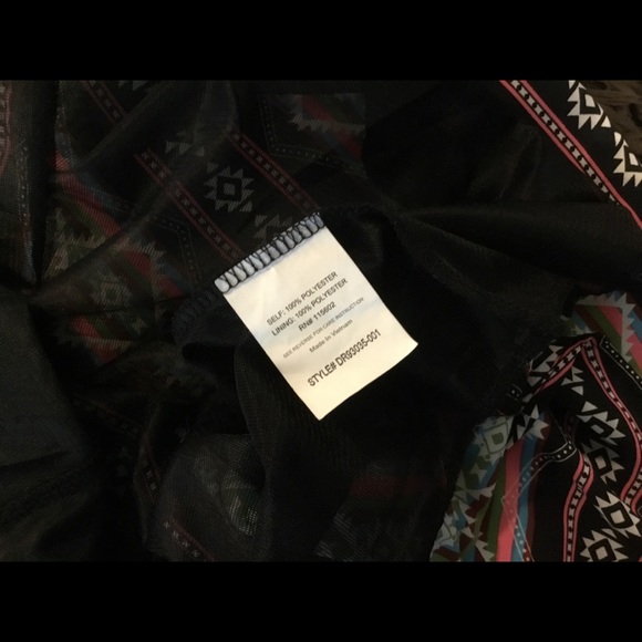 Lush Aztec Crisscross Back Mini A-Line Dress - Picture 3 of 5